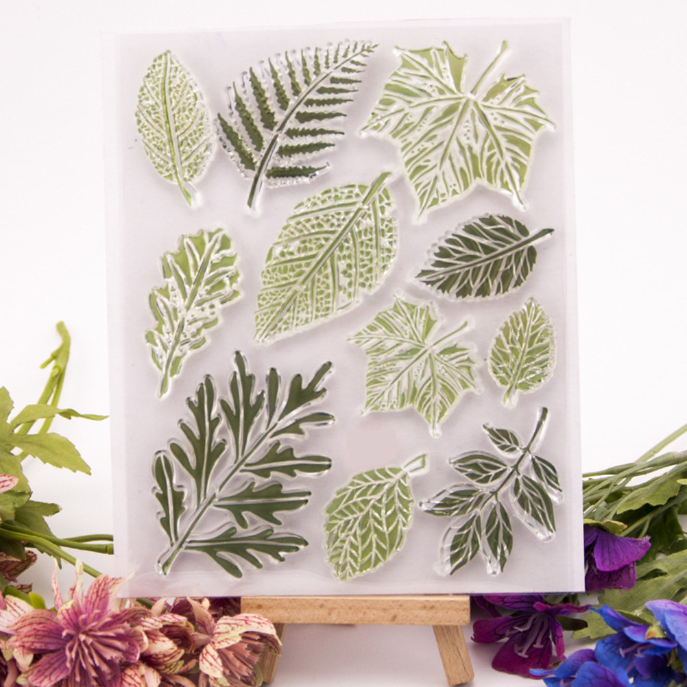 Photo Acrylic Block - Clear Tpr Transparent Stamps Leaves Pattern