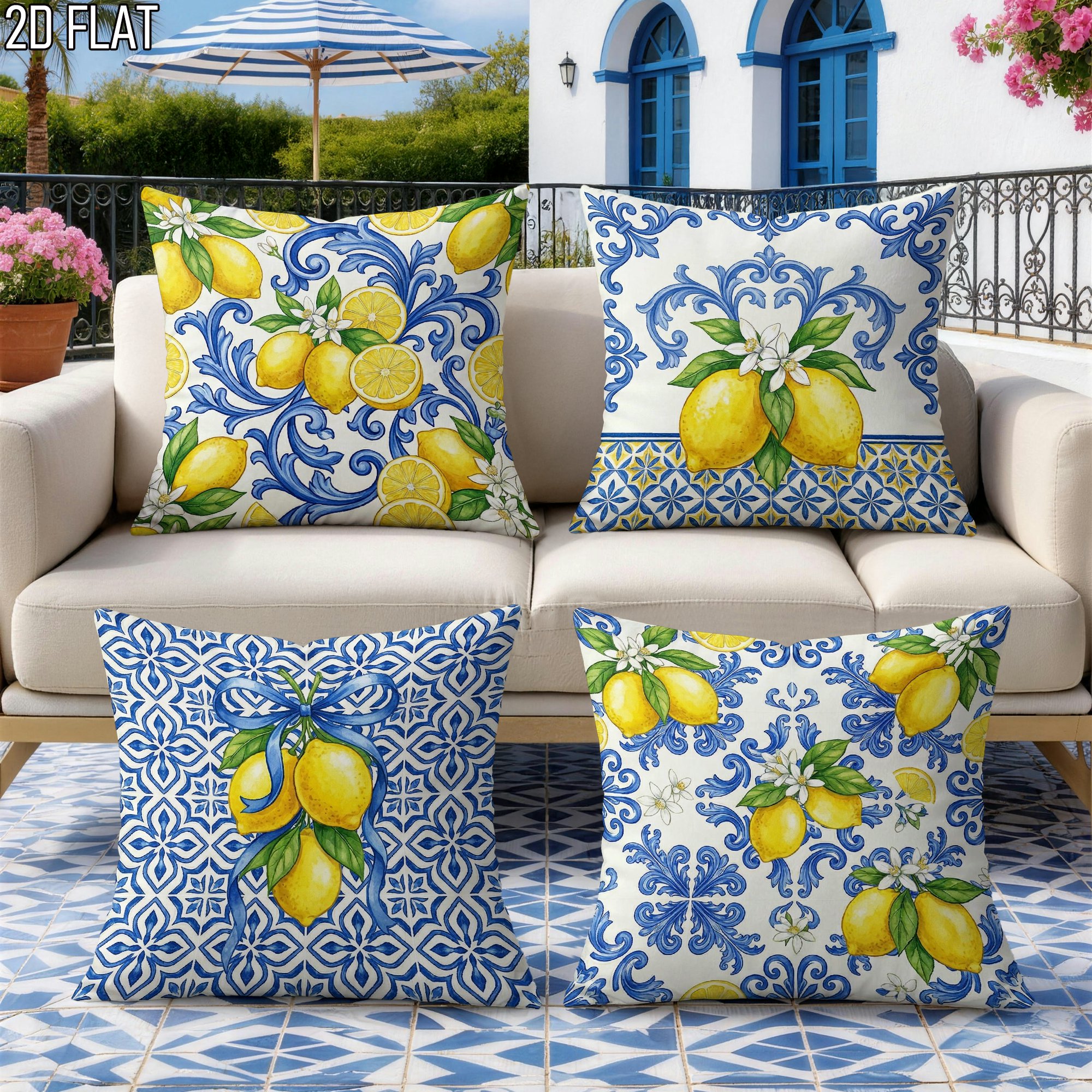 4Pcs Italian Summer Style Thro - Ceramic Tile Blank ulasan dan harga