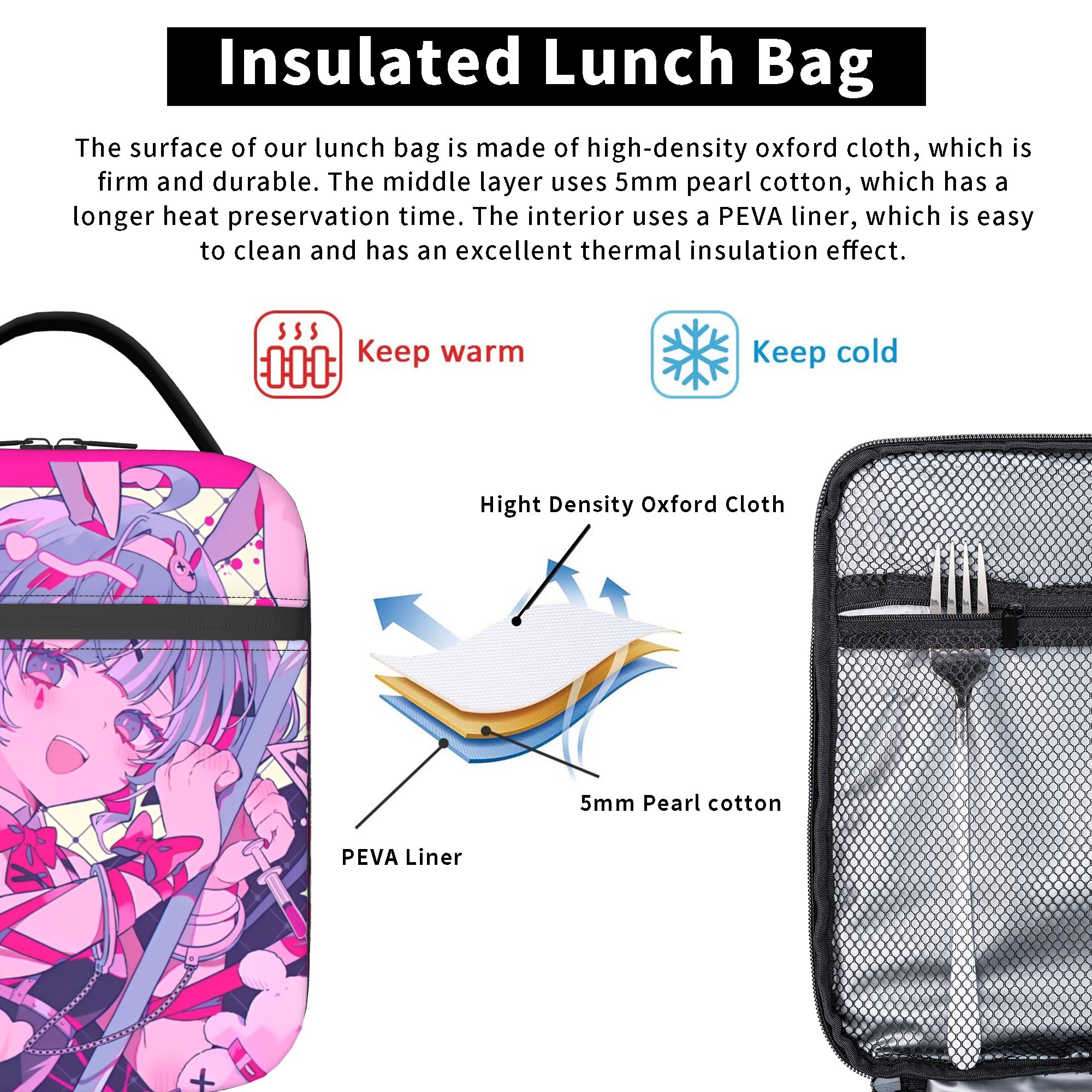 Hatsune Miku  Insulated Lunch  - Tote Bag Sublimation ulasan dan harga