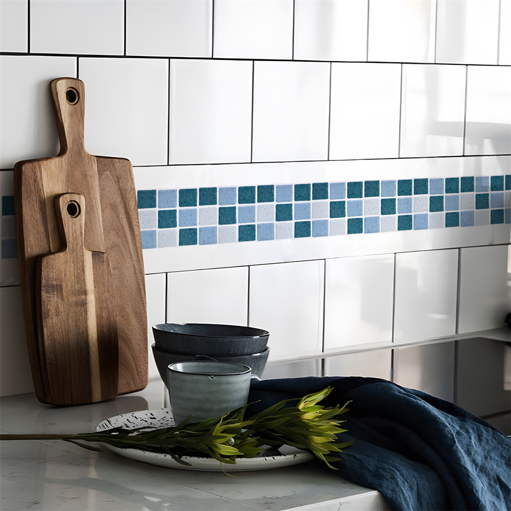 Blue Mosaic Self-Adhesive Base - Ceramic Tile Blank ulasan dan harga