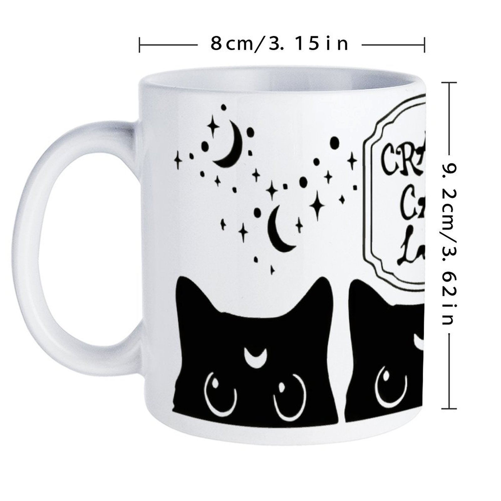 Three Black Cats With Crescent - Sublimation Mug White ulasan dan harga