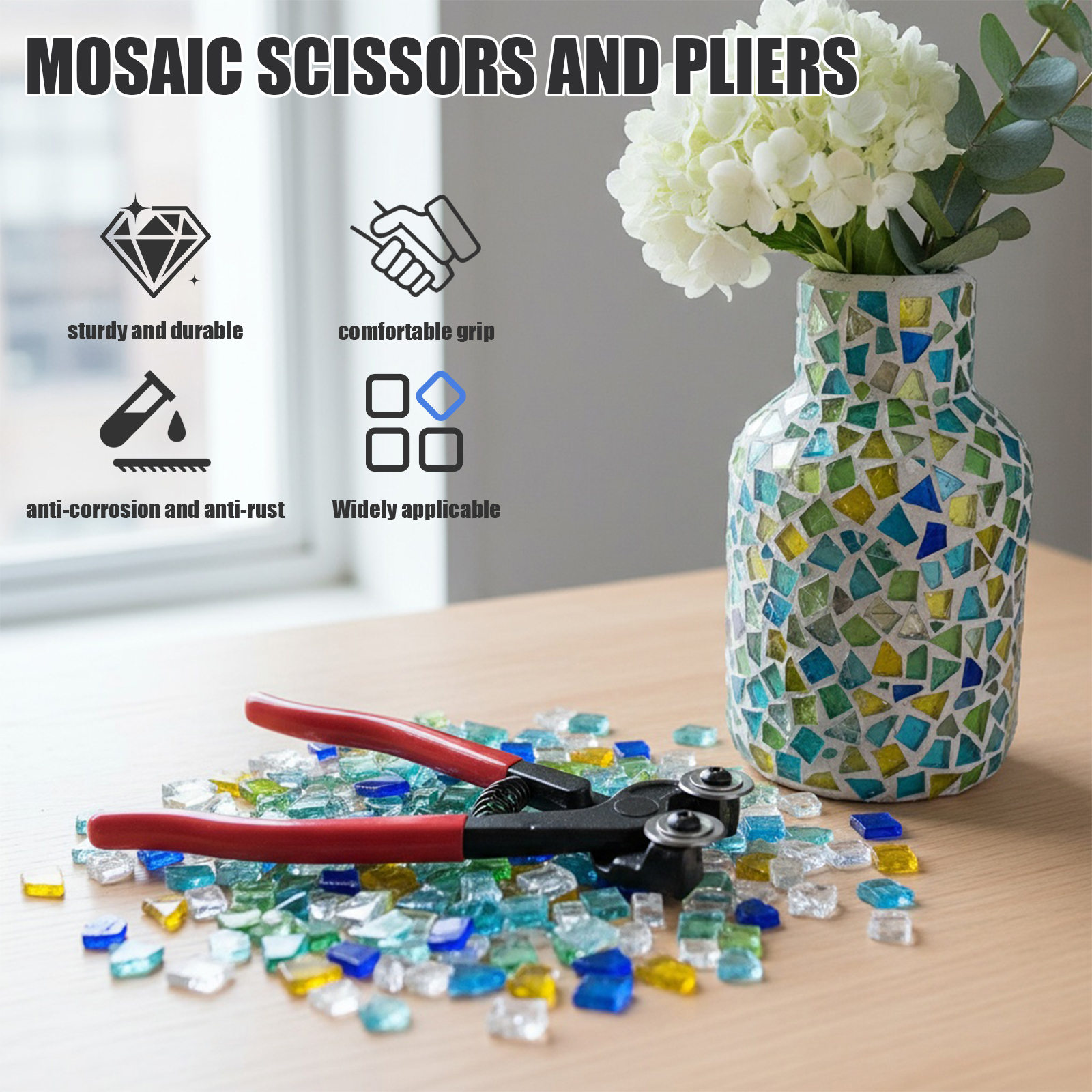 8 Inch Heavy Duty Wheeled Glas - Ceramic Tile Blank ulasan dan harga