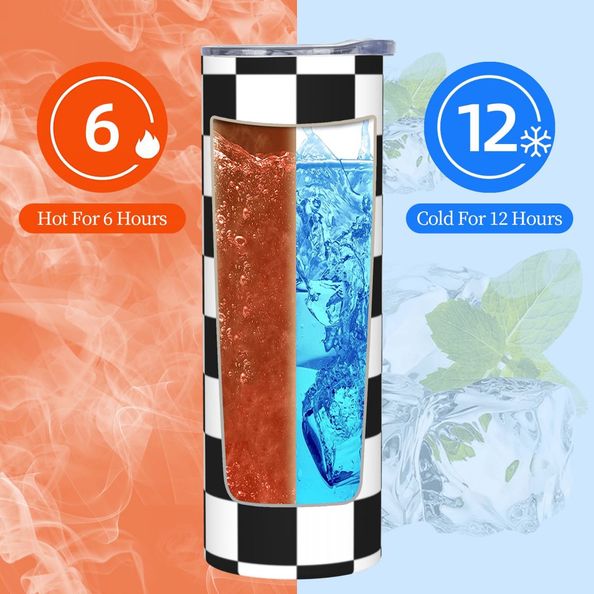 Black And White Checkerboard S - Tumbler 20Oz White ulasan dan harga