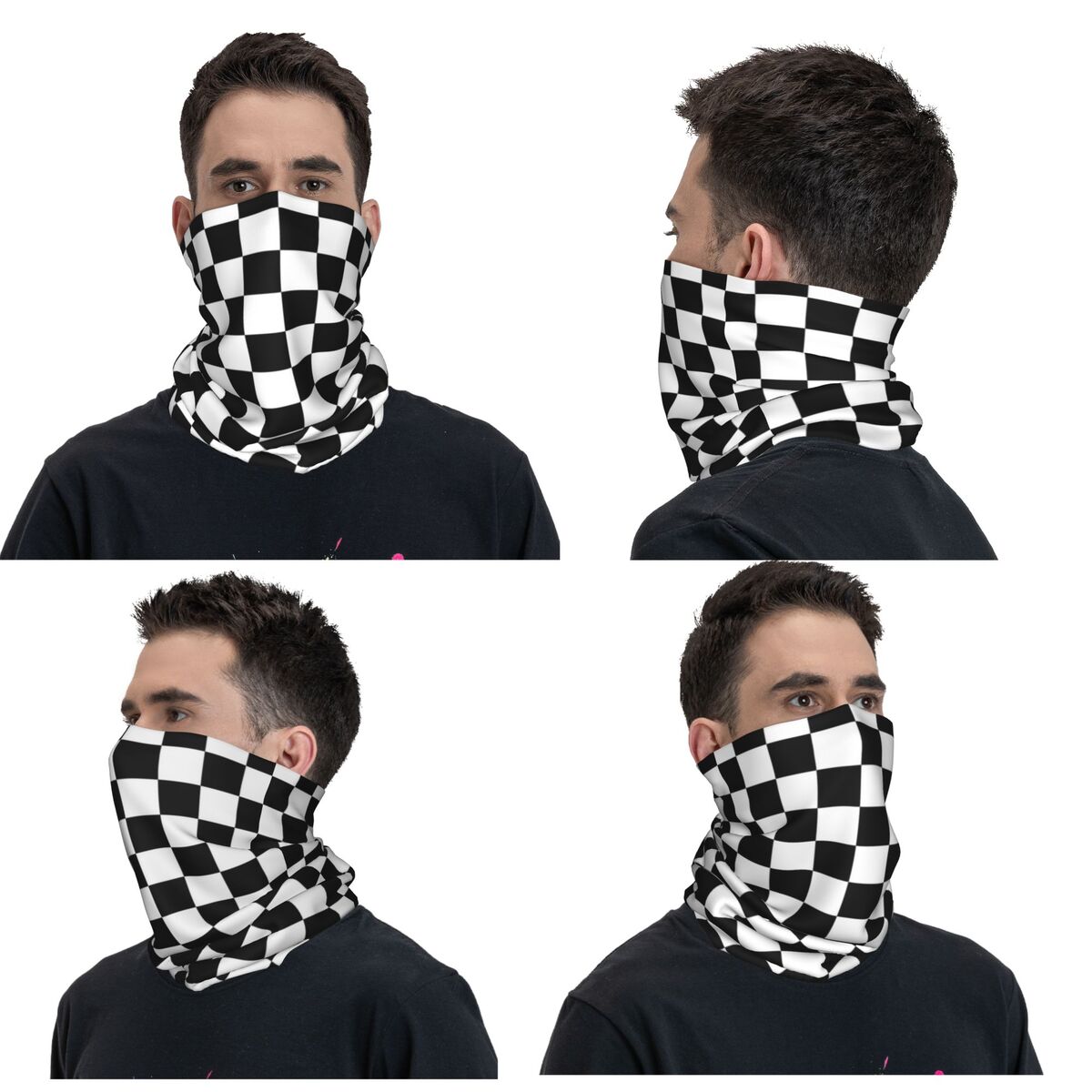 Black And White Checkered Band - Bandana Blank White ulasan dan harga