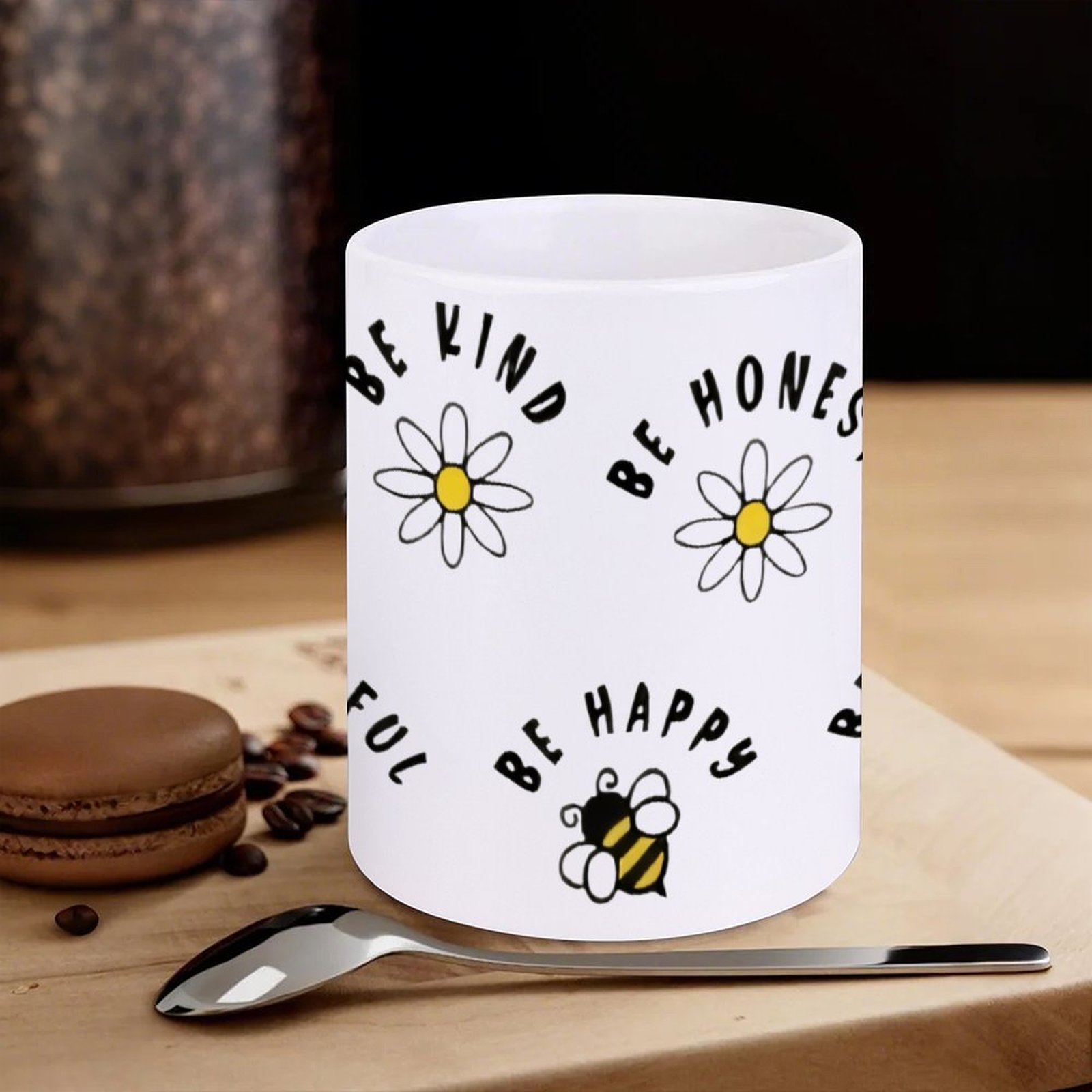 Four Stickers With Bees And Da - Sublimation Mug White ulasan dan harga