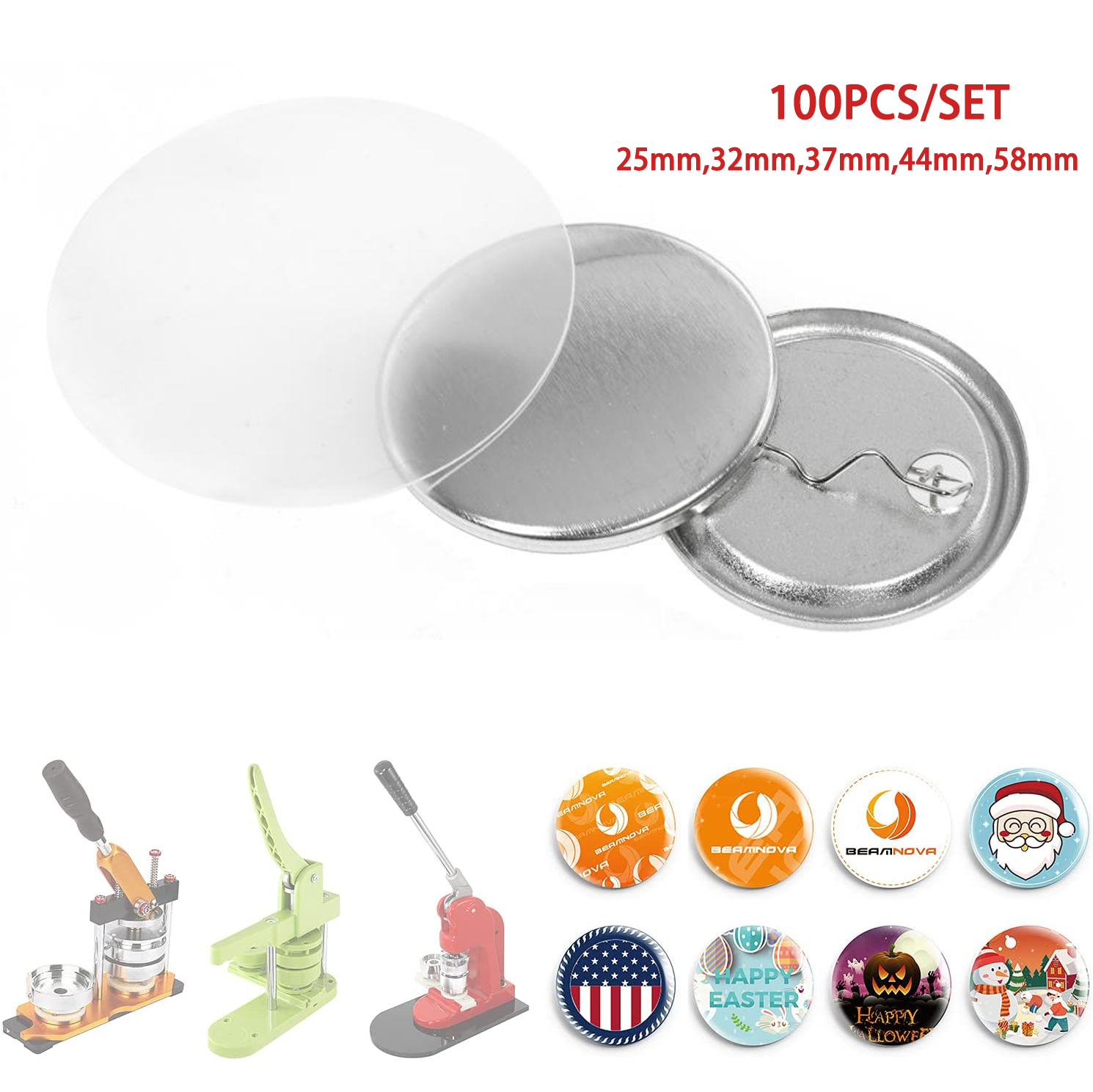 100PCS Metal Back Badge Button - Button Badge Blank ulasan dan harga