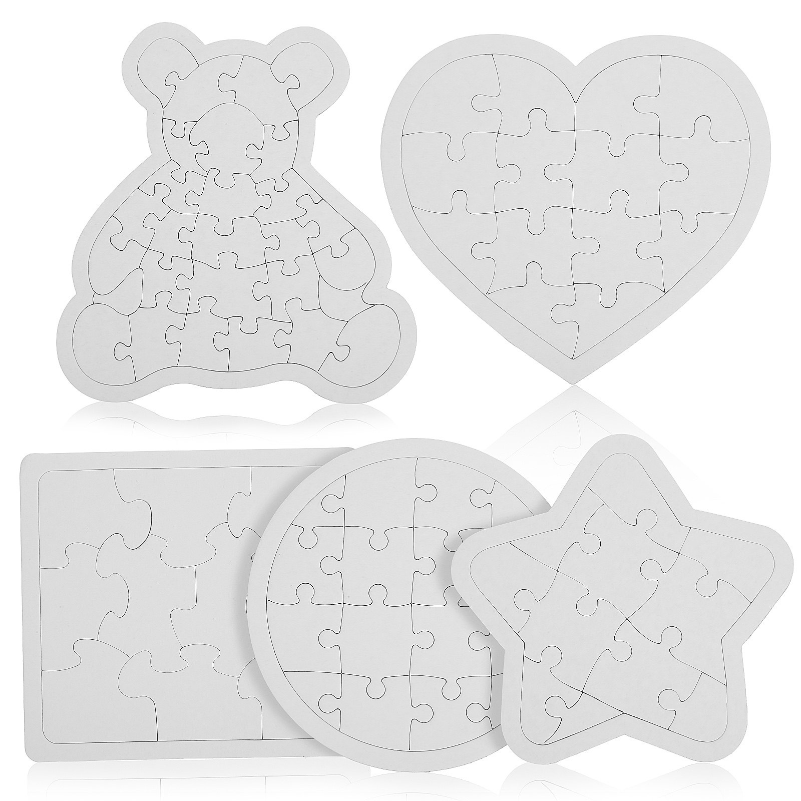 5Pcs White Blank Jigsaw Puzzle - Puzzle Blank White ulasan dan harga