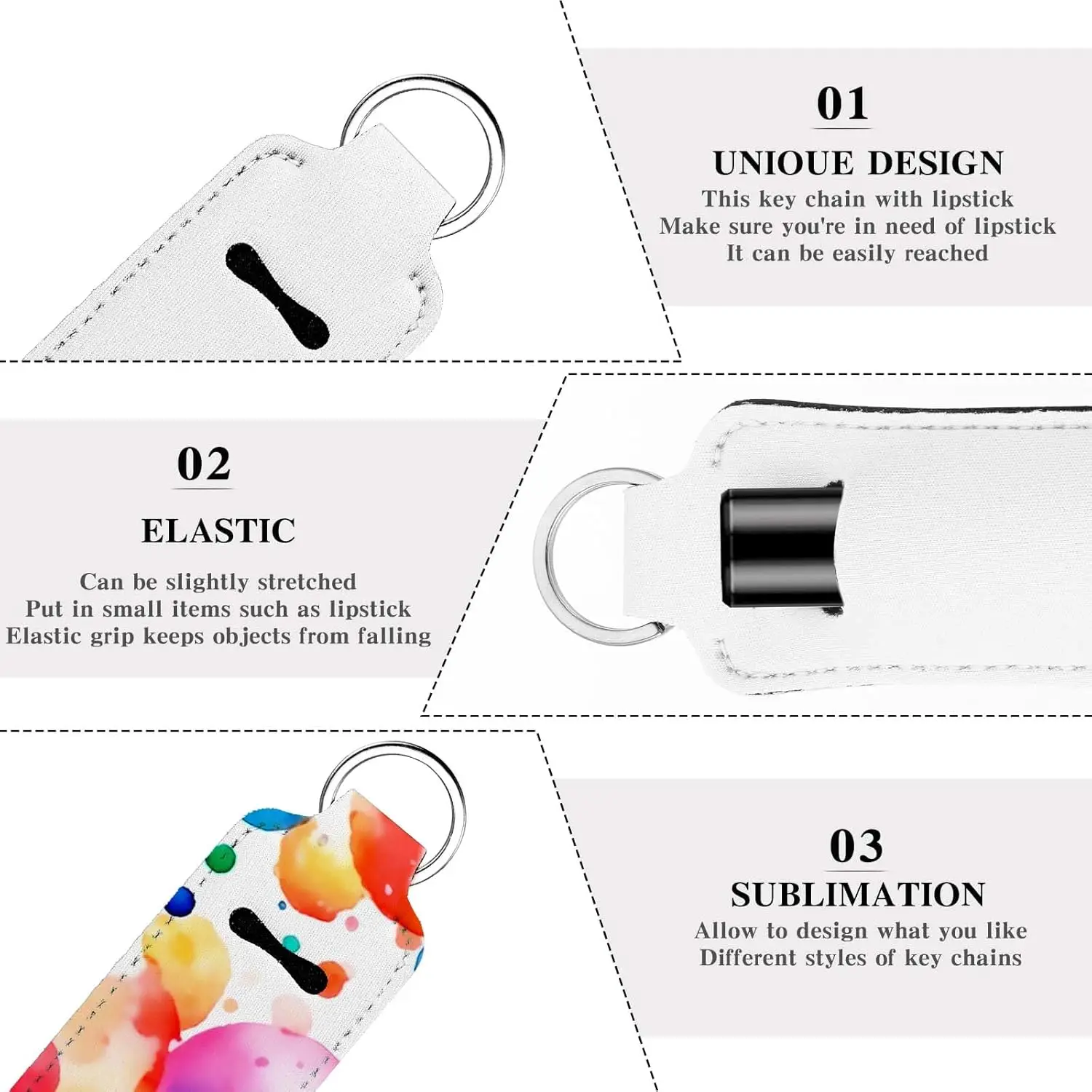 8 Pcs Sublimation Lipstick Key - Puzzle Blank White ulasan dan harga