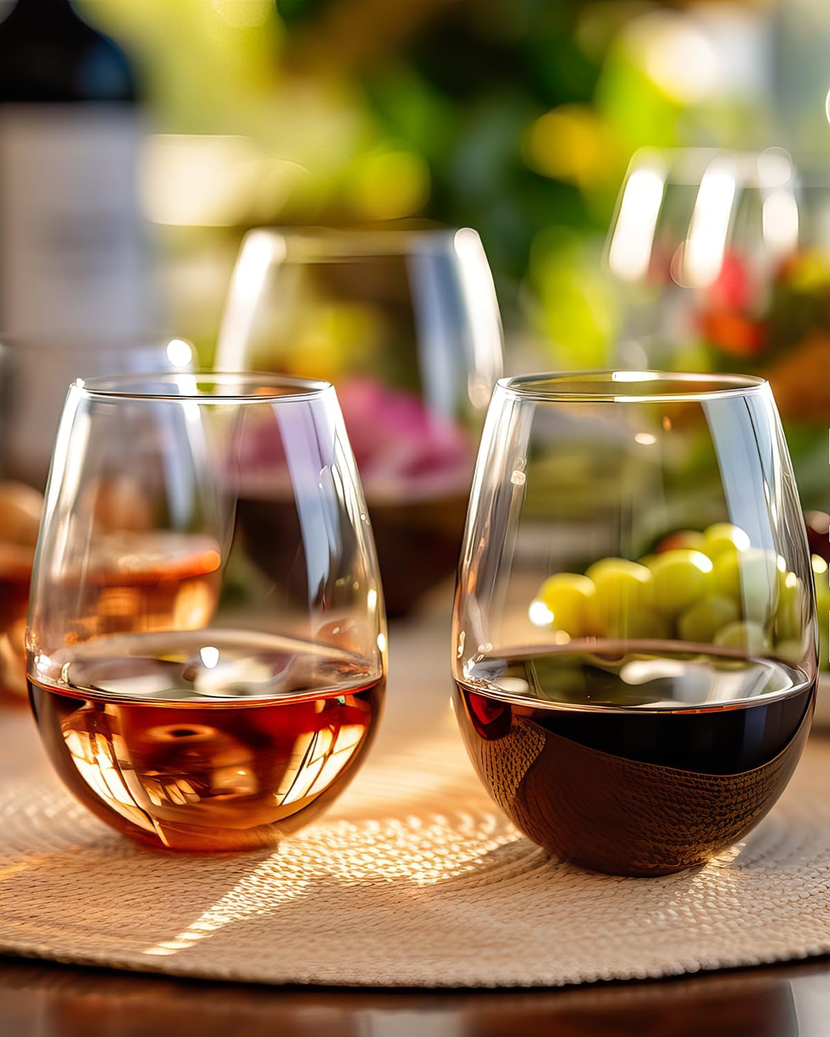 Stemless Wine Glasses Set of 4 - Tumbler 20Oz White ulasan dan harga